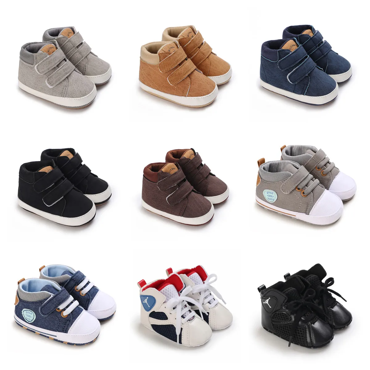 New Spring And Autumn Boys High Help And Dirty Resistant Sports Shoes New Simple And Anti Slip Walking Shoes For Newborn Boys