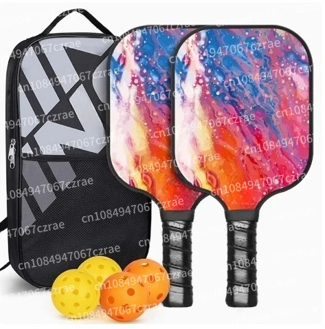 

Pick Ball Racket Fiberglass Pick Ball Paddle Set - 2 paddles and 4 balls