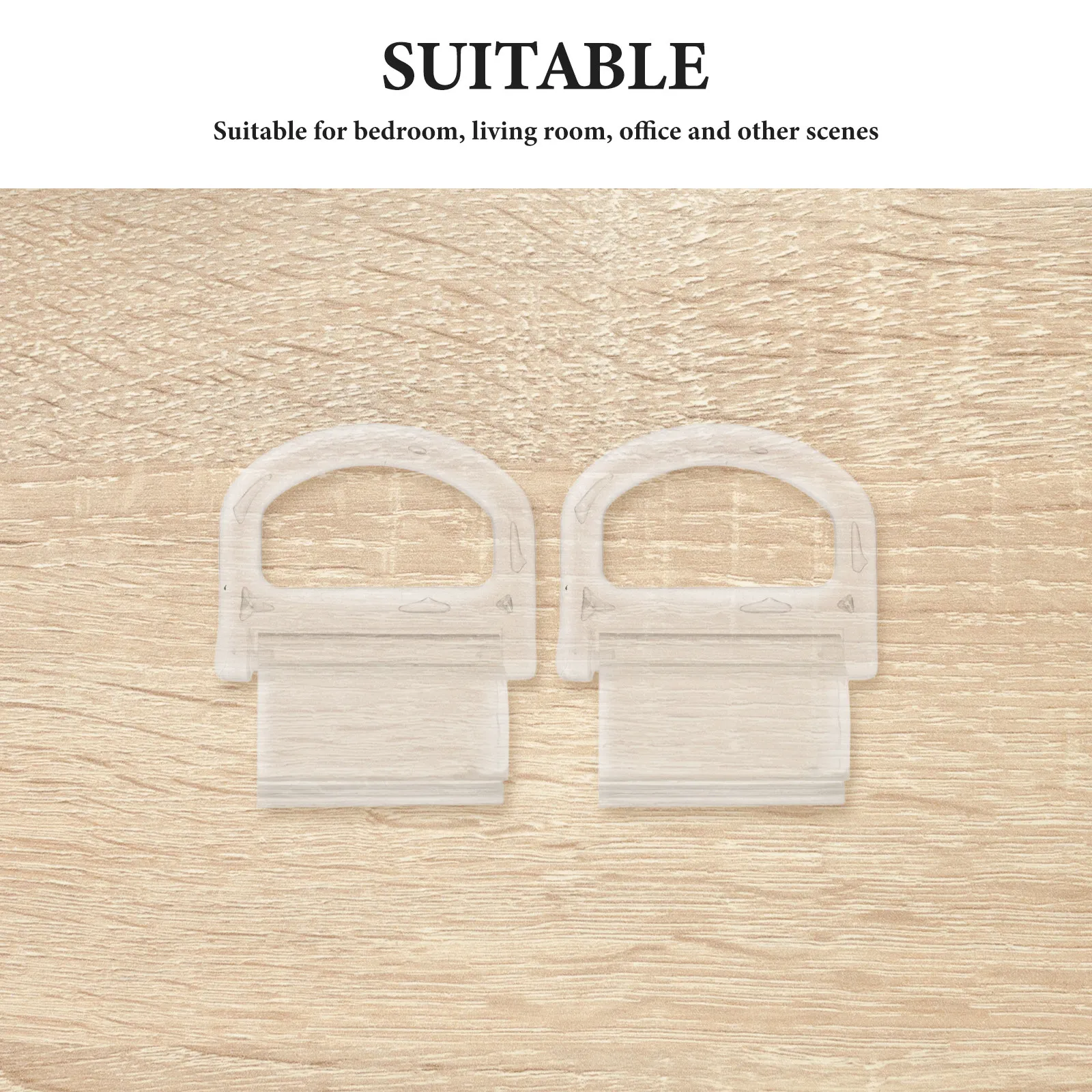 4Pcs Transparent Cordless Blind Handles Clear Bottom Rail Pull Clamp Replacement for Roller Shades Honeycomb Cellular Shades