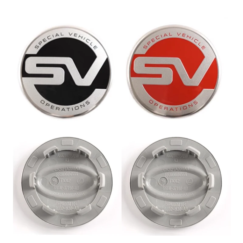 ثلاثية الأبعاد 62mmCar عجلة مركز قبعات مع SV SVR شعار شعار حافة غطاء محور شارة ل رينج روفر إيفوك ديسكفري اكسسوارات التصميم