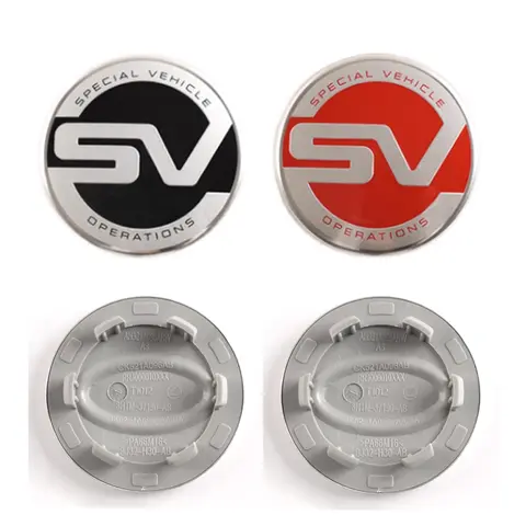 3D 62mm 자동차 휠 센터 캡 SV SVR 엠블럼 로고 림 허브 커버 배지 (레인지로버 이보크 디스커버리 스타일링 액세서리)