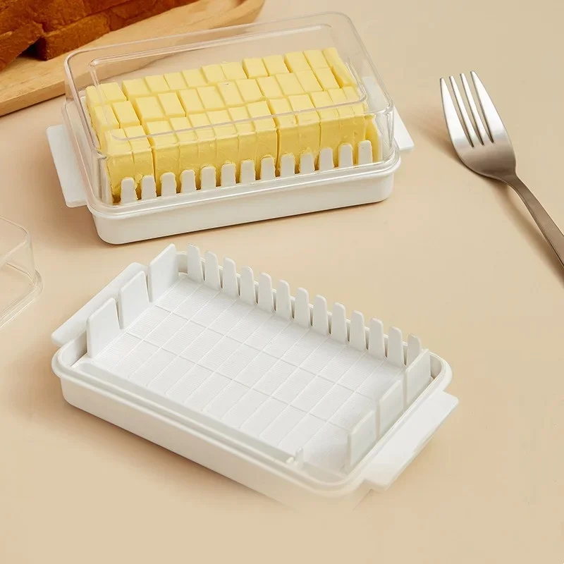 Protable Solid Butter Cutting Storage Box Kitchen Accessories Refrigerator Fresh Keeping Box Breakfast Cheese Fresh-keeping Box