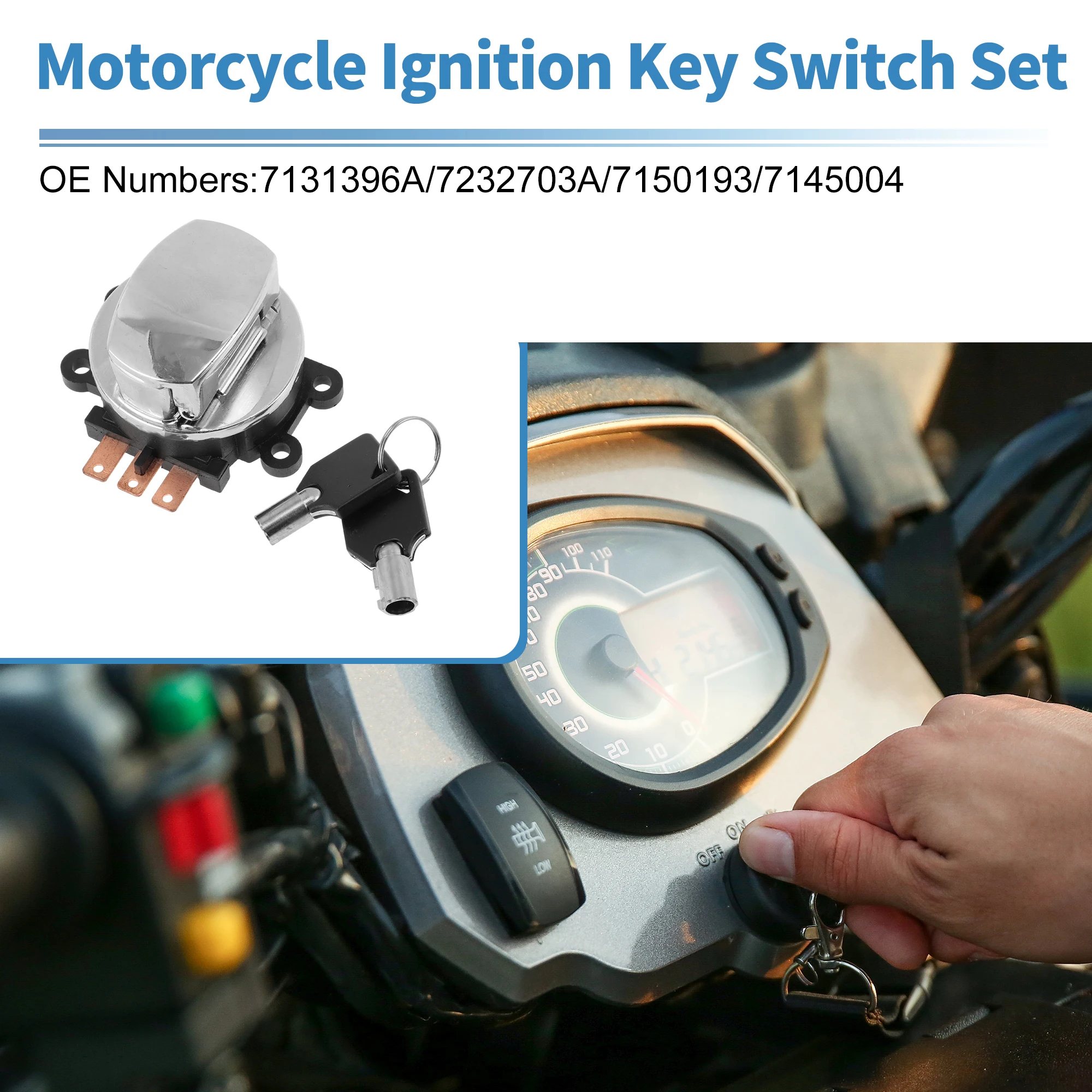 

UXCELL Ignition Key Switch No.7131396A for Harley Davidson FLHP ROAD KING POLICE 07-13