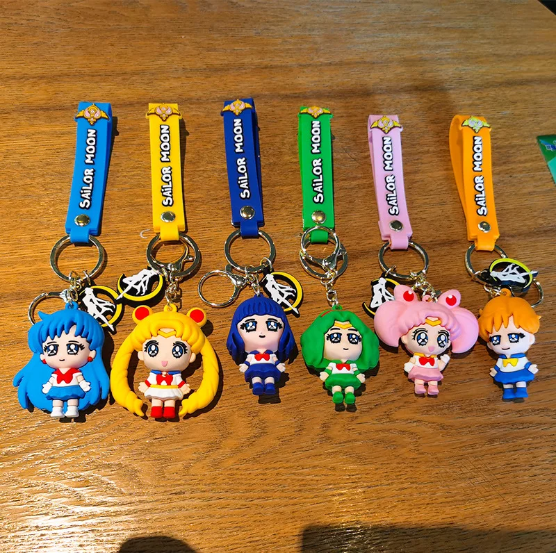 

Cartoon Sailors Moon Keychains Anime Figure Doll Pendants Keyrings for Students Delicate Charms Accessories Car Key Chains Gift