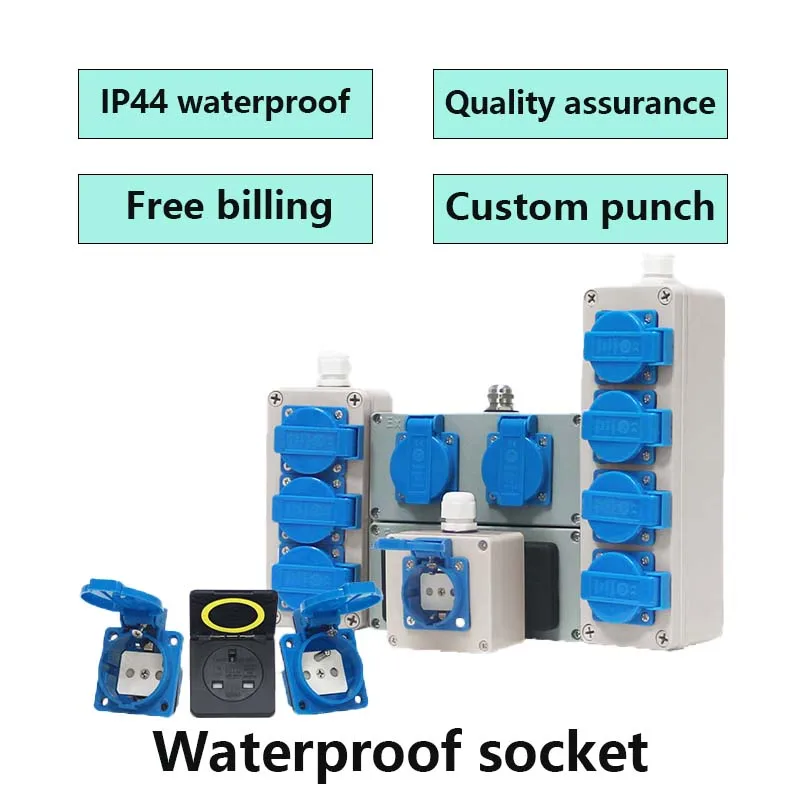 Aluminum Box with Waterproof Cover and Box Connector, Explosion-Proof Socket, Industrial Box, FR, EU, UK