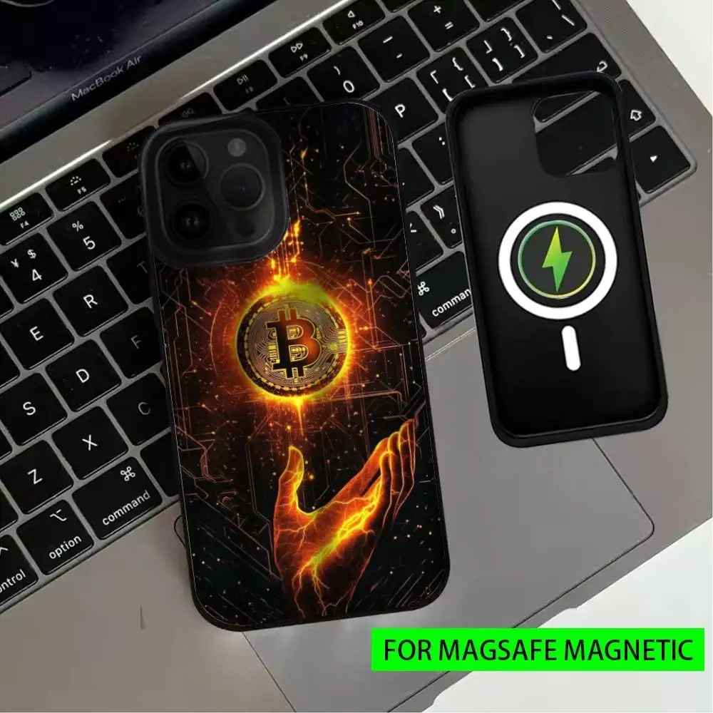 حافظة هاتف B-Bitcoin D-Digital C-Currency لهاتف iPhone17,16,15,14,13,12,11 Plus، Pro Max Magnetic للشحن اللاسلكي Magsafe #4