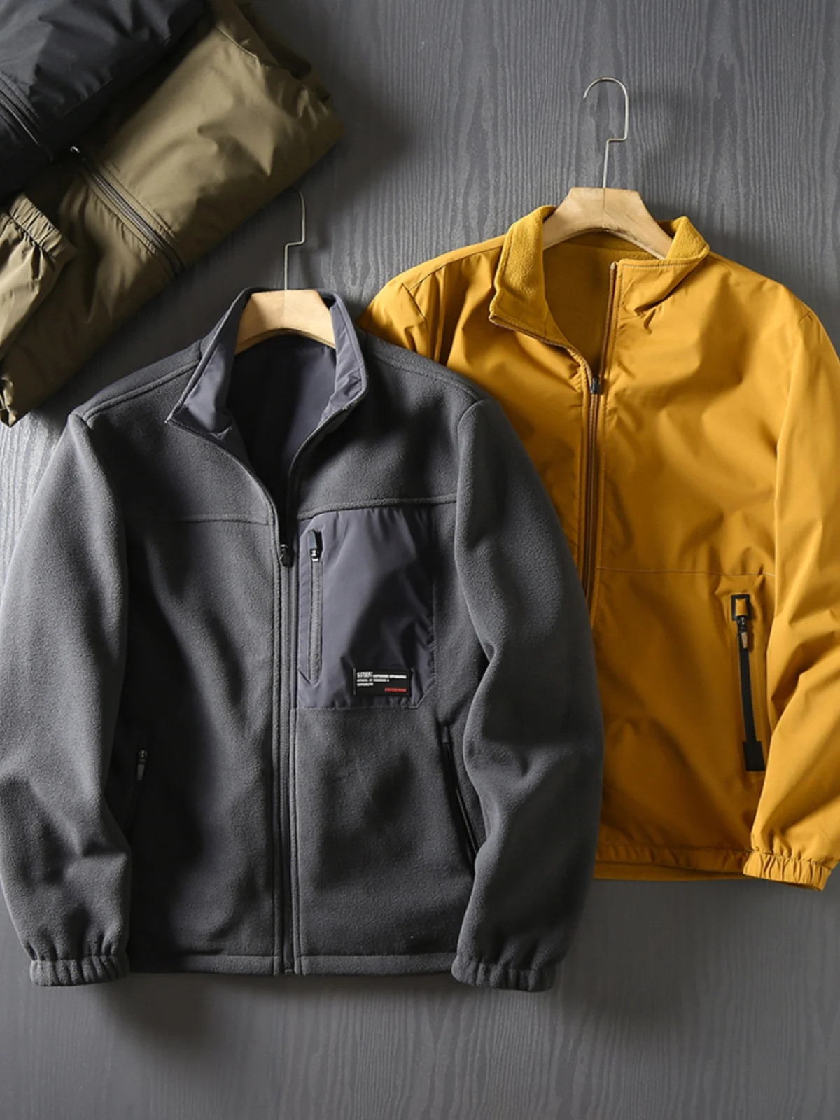 

Thiened Double-Sided Wear Waterproof Windproof Fce Warm Autumn Winter Men's Casual Jaet Coat Trendy Stand Fit Long ...