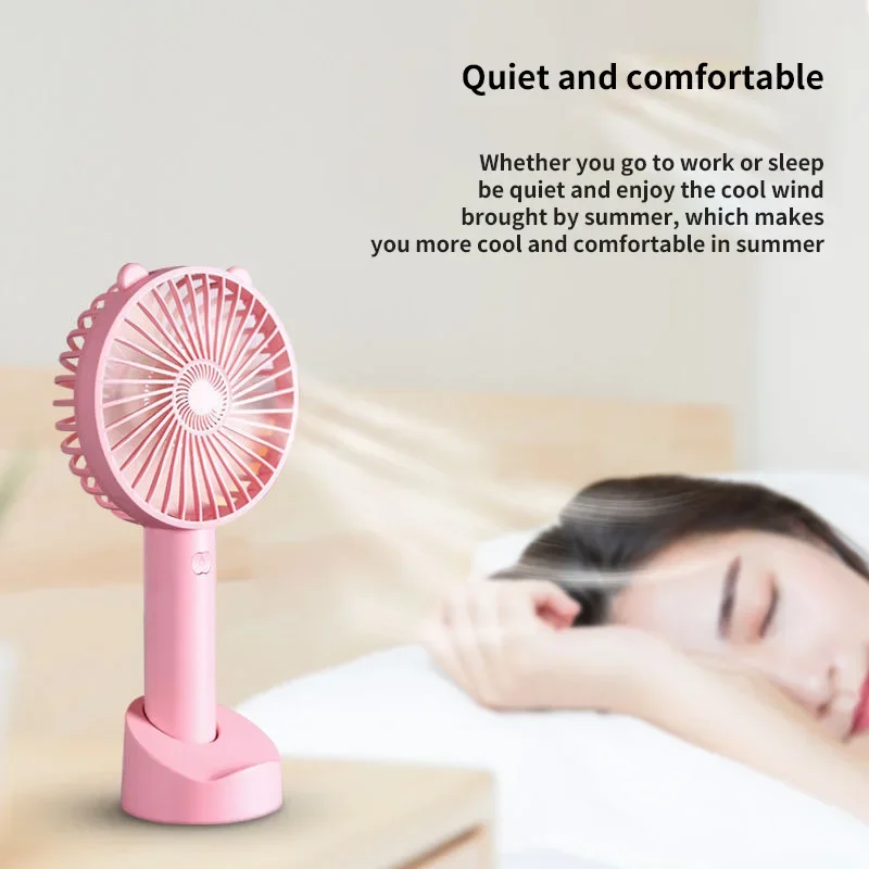 2025 New Portable Mini Fan USB Rechargeble Mute Cute Handheld Fan Student Dormitory Mini Fan Summer Supplies