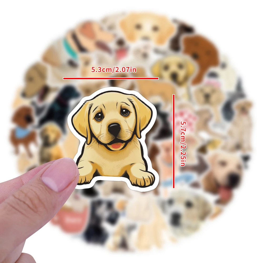 10/30/60pcs Cute Dog Labrador Stickers Cartoon Animal decalcomanie giocattoli fai da te cancelleria per bici telefono valigia frigo adesivo impermeabile