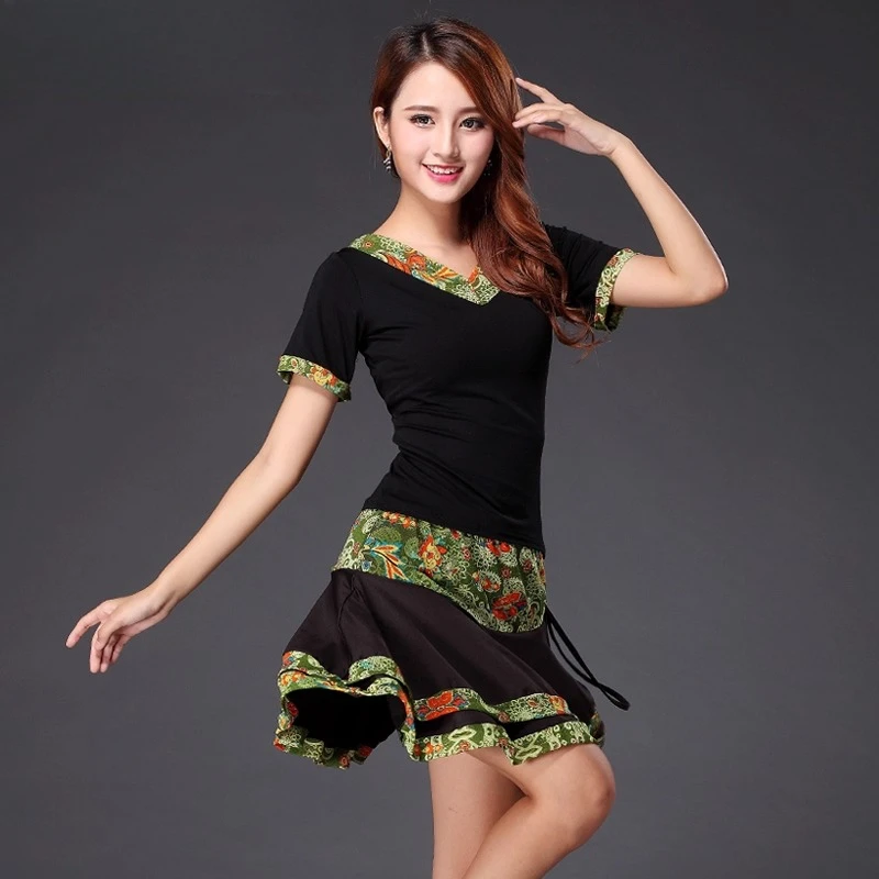 Spersonalizowany strój do tańca etnicznego, zestaw do ćwiczeń tańca kwadratowego, kostiumy do tańca brzucha, spódnica do występów T609