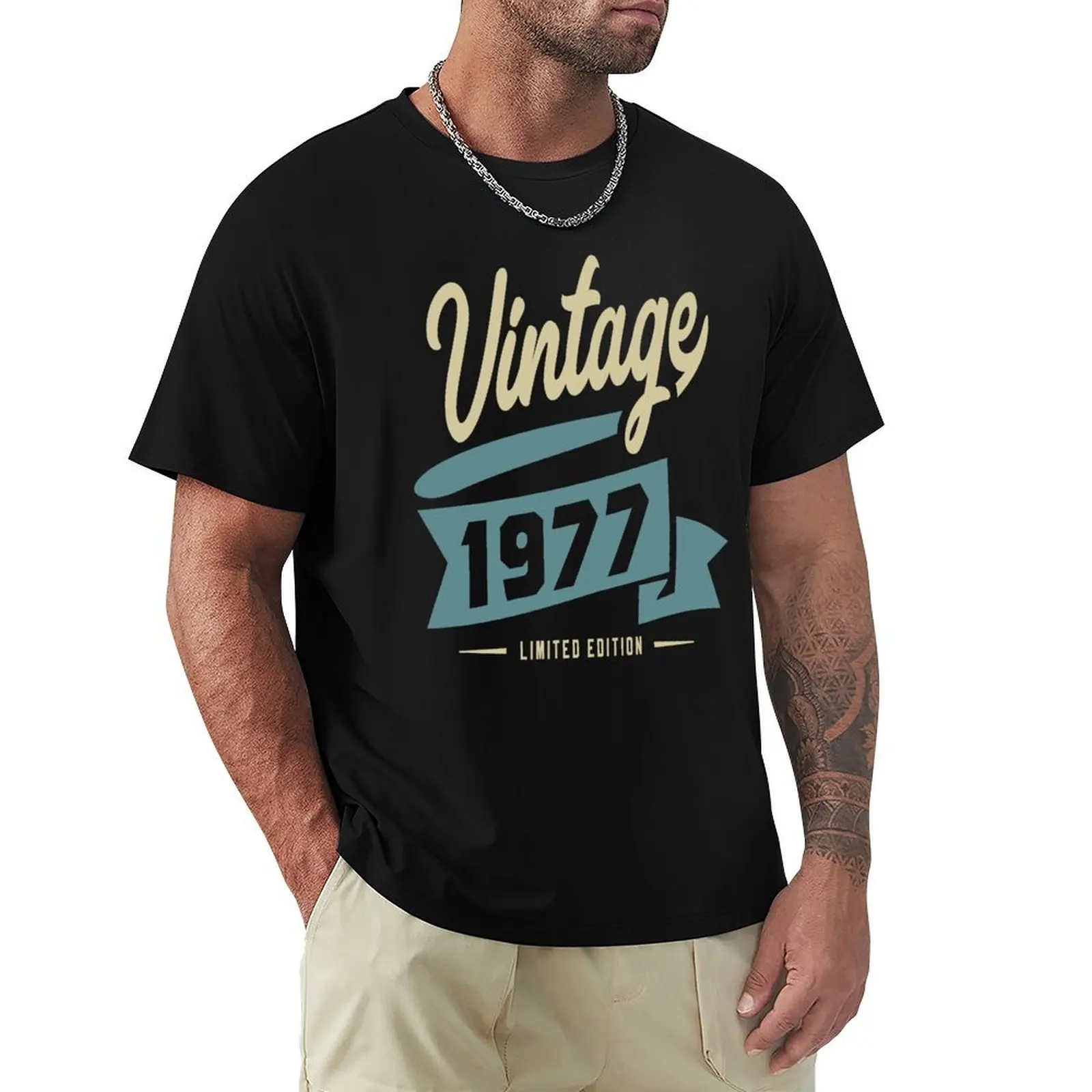 

Vintage Since 1977 Birthday Gift T-Shirt anime shirts graphic tees summer clothes plain heavyweight t shirts for men