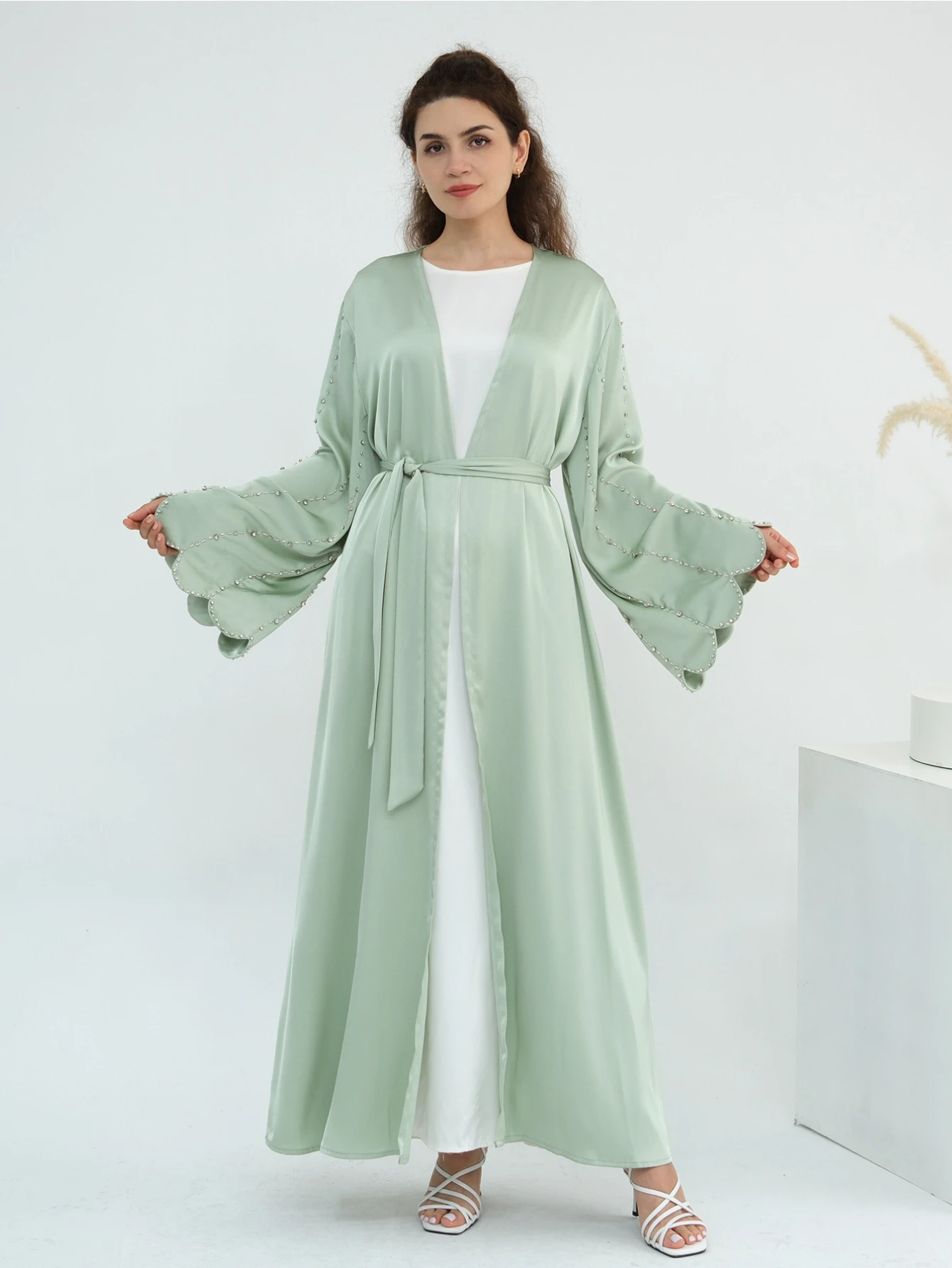 Eid Women Abaya Muslim Diamond Open Dress Jalabiya Ramadan Vestidos Largos Islam Party Arab Long Robe Morocco Dubai Kaftan 2026