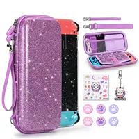 Para NS Switch modelo accesorios de juego con Estuche de transporte funda impermeable carcasa dura funda protectora para interruptor tapas para pulgar