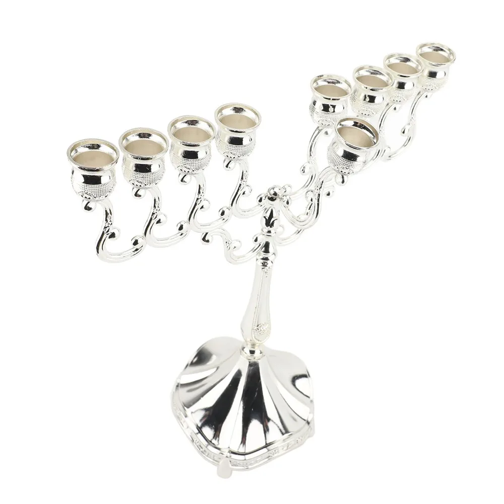 4pcs Candlestick Holders 9 Branch Candle Holder Gold Silver Candelabra Jerusalem Temple Alloy Decorative Candlestick Home Decor