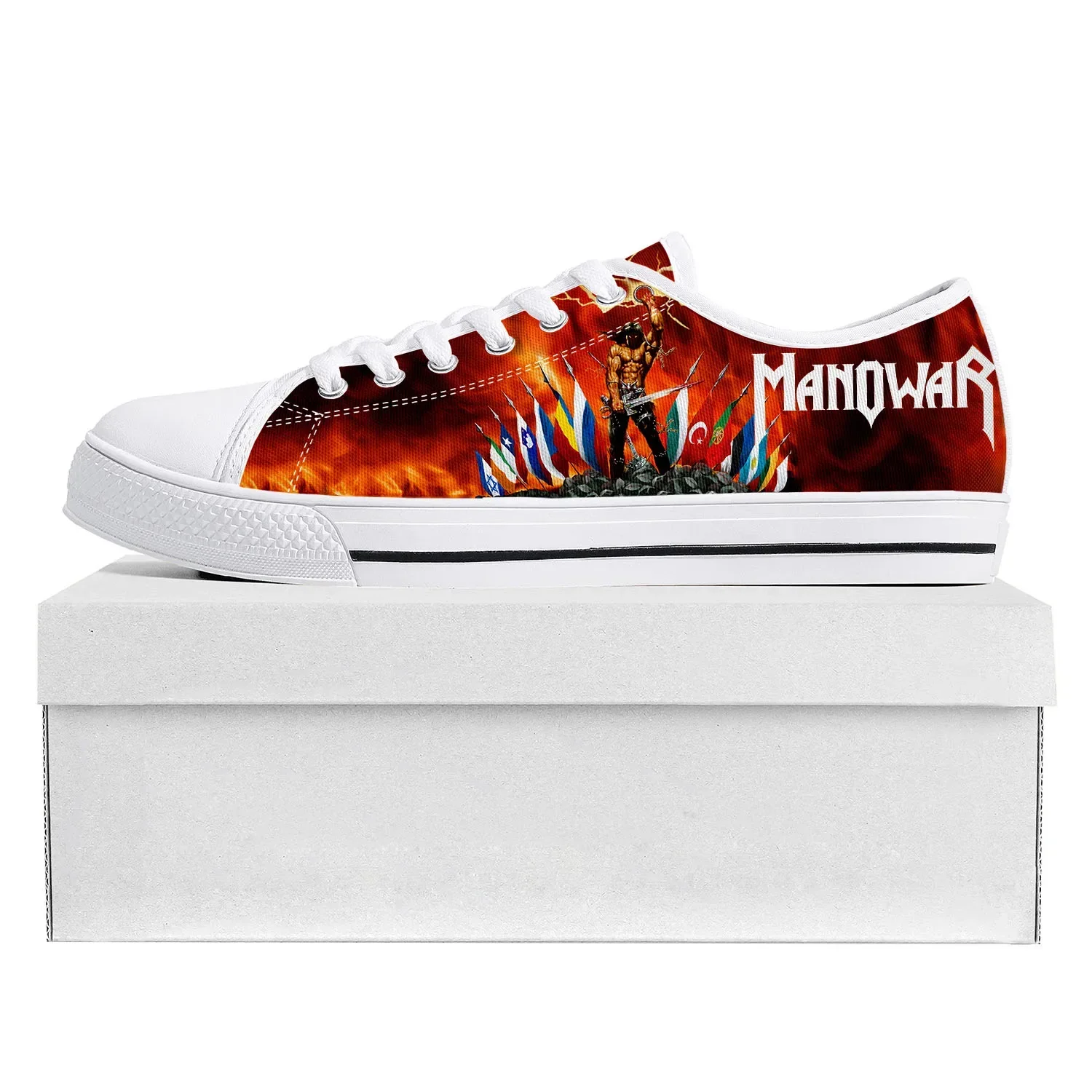 Manowar Band Low Top Sneakers Herren Damen Teenager Canvas Maßgeschneiderter Sneaker Casual Paar Schuhe Maßgeschneiderter Schuh