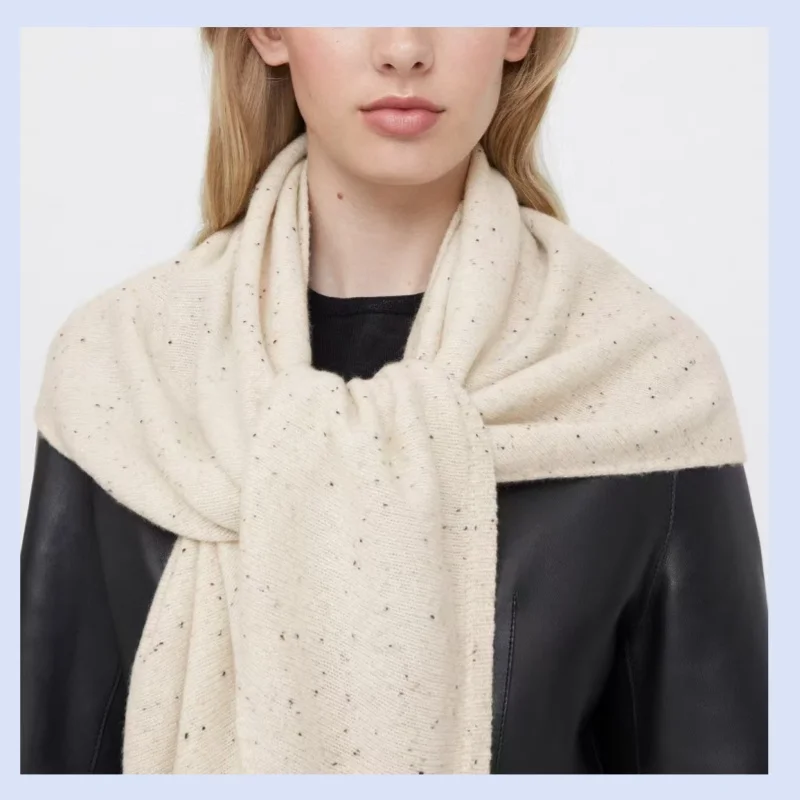 Swedish niche soft cashmere triangle design, elongated oversized particle texture, large shawl scarf