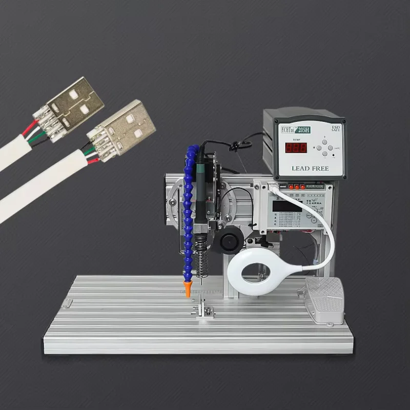 BORX-003 200W Intelligent Semi-Automatic Soldering Machine Foot Pedal Operated USB Cable Spot Soldering Equipment