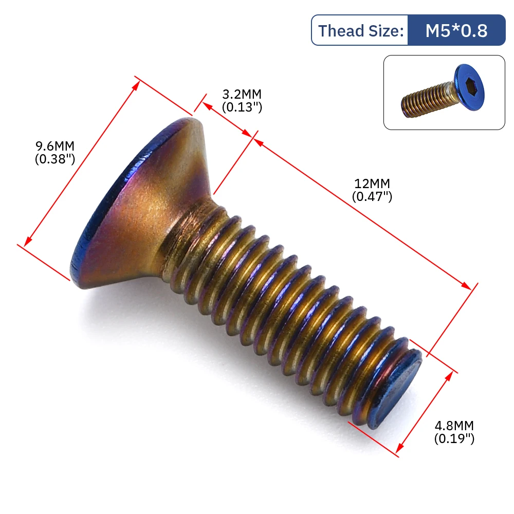 6PCS Burnt Titanium Steering Wheel Bolts Fit a lot of steering wheel Works Bell Boss Kit Flat/Round Head Accessories