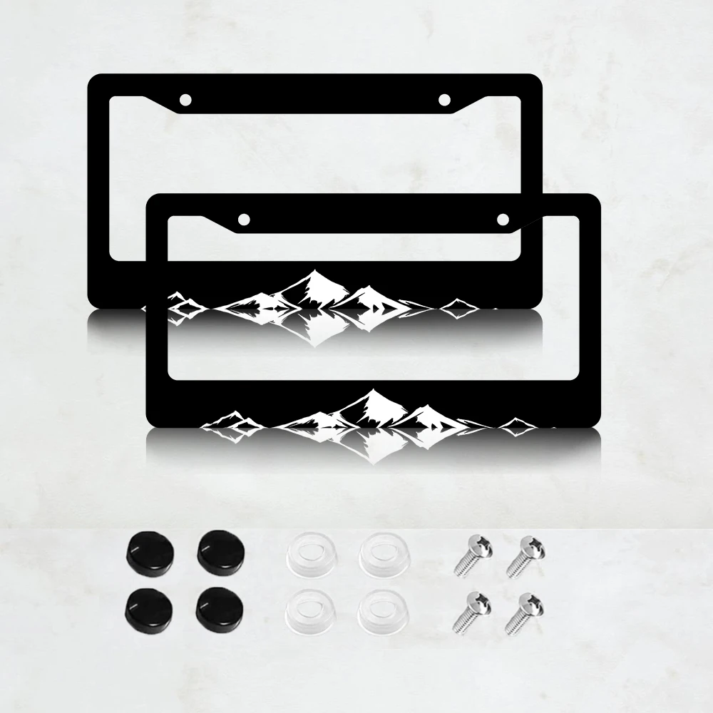 

2PC 2-Hole License Plate Frame in Black Aluminum, 6x12 Inches with Screws, Retro Novelty Car Decoration Gift