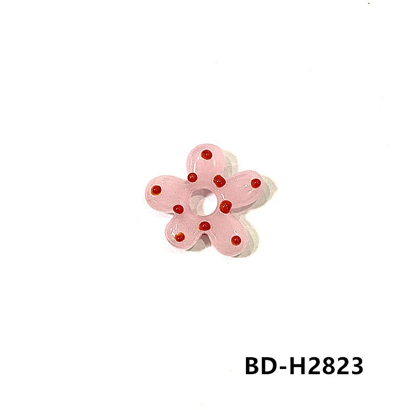 2Stück Dopamine farbige hohle Blumen Glasperlen INS Mini Blumen Charm Anhänger DIY Handgemachte Schmuckzubehör Bastelzubehör für Handwerker Perfektes Feiertagsgeschenk zur Armbänder Halsketten Herstellung – Detail 26