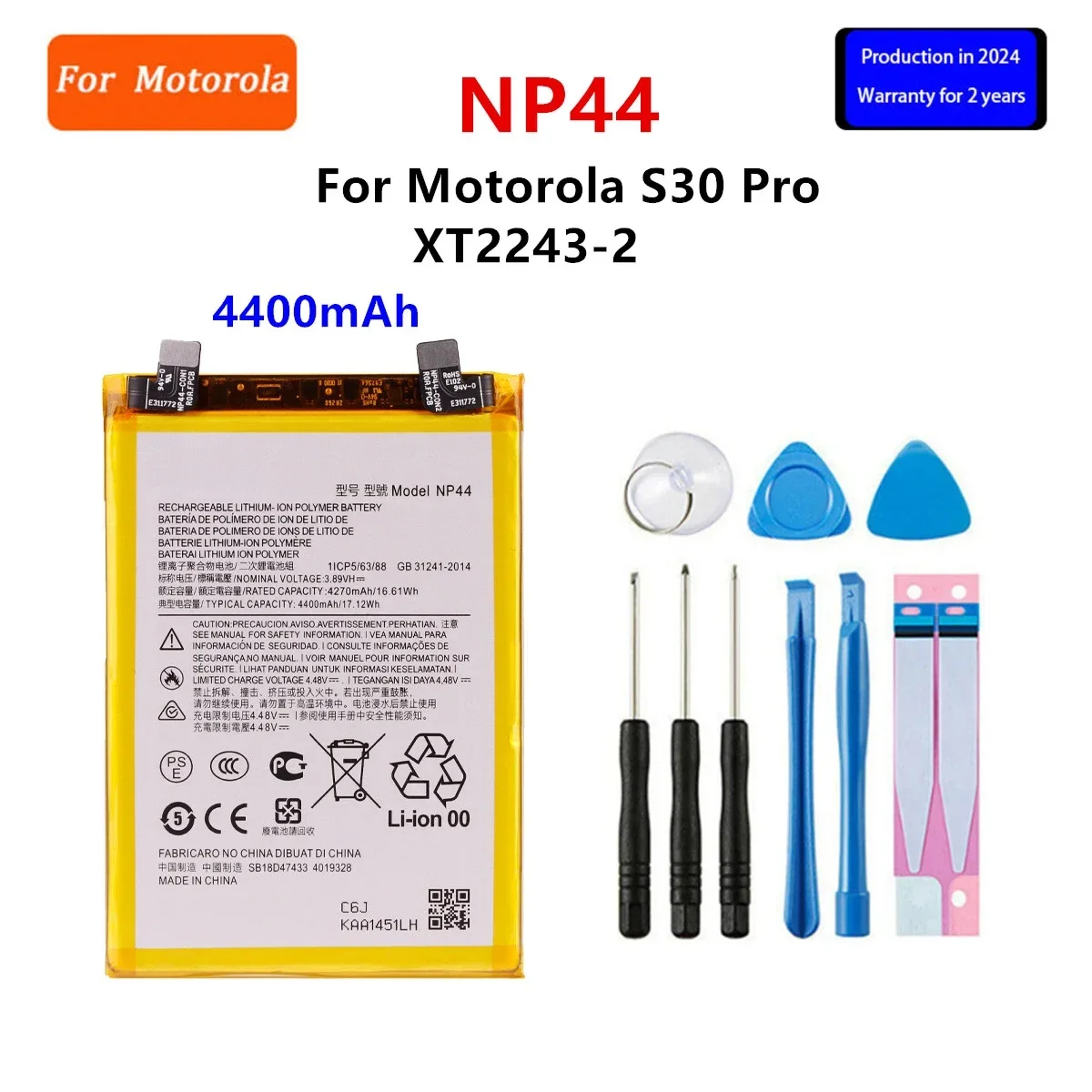 

Brand New NP44 4400mAh Battery For Motorola S30pro S30 Pro XT2243-2 X40 XT2301-5 Mobile phone Batteries+Tools