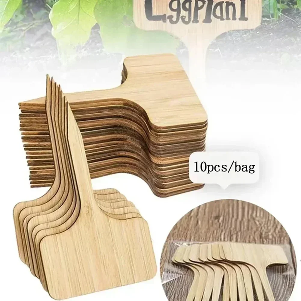 

10pcs Wooden Insertable Plant Labels Horticultural Products Handwritten Markings Outdoor Garden Supplies