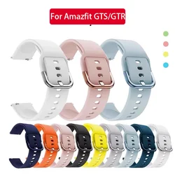 Pulseira de silicone para Amazfit Bip, pulseira de 20mm, 22mm para GTS, 4, 2, 2e, 3, GTS2 Mini, GTR 4, 3 Pro, Stratos 2, 3