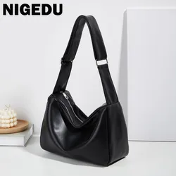 Wide straps Women Shoulder Crossbody Bag Large capacity 2023 new Simple Designer female Handbags Soft PU Leather Axillary bag