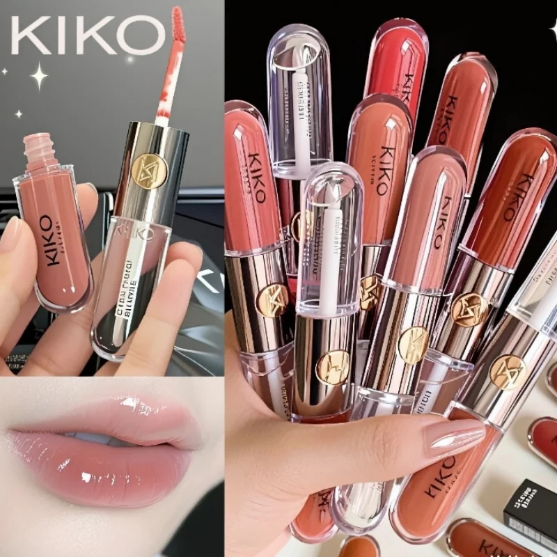 Rouge à lèvres double embout 3D effet miroir transparent, gloss à lèvres longue tenue, huile à lèvres sexy et riche, gloss à lèvres couleur thé au lait, maquillage naturel