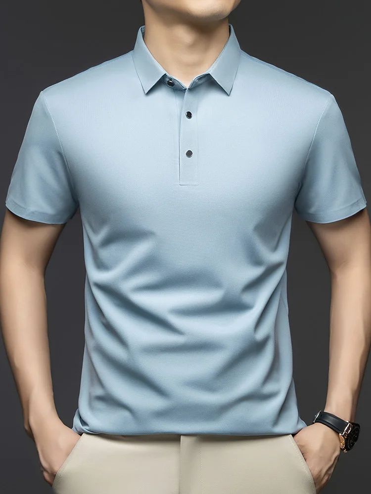 

Мужской ort Sve irt Casual Summer Faion Urban Sle Pure Color Versatile Sl Flip Collar f Sve Trendy ...