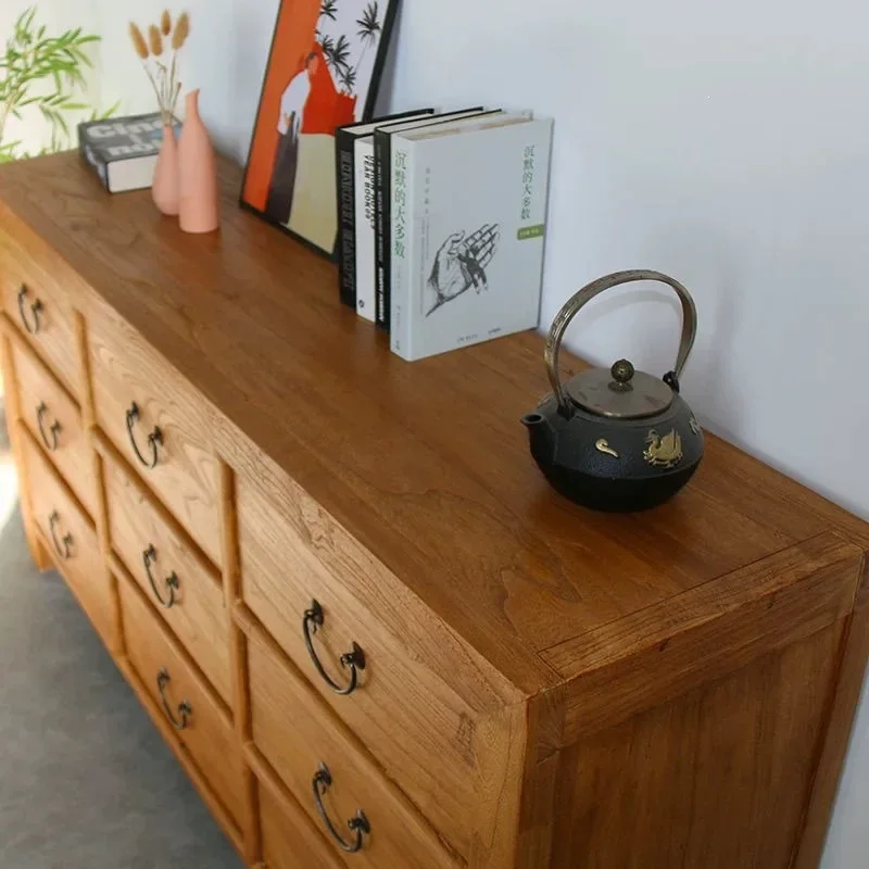 DSA solid wood nine-bucket drawer storage cabinet entrance Chinese retro cabinet storage side cabinet