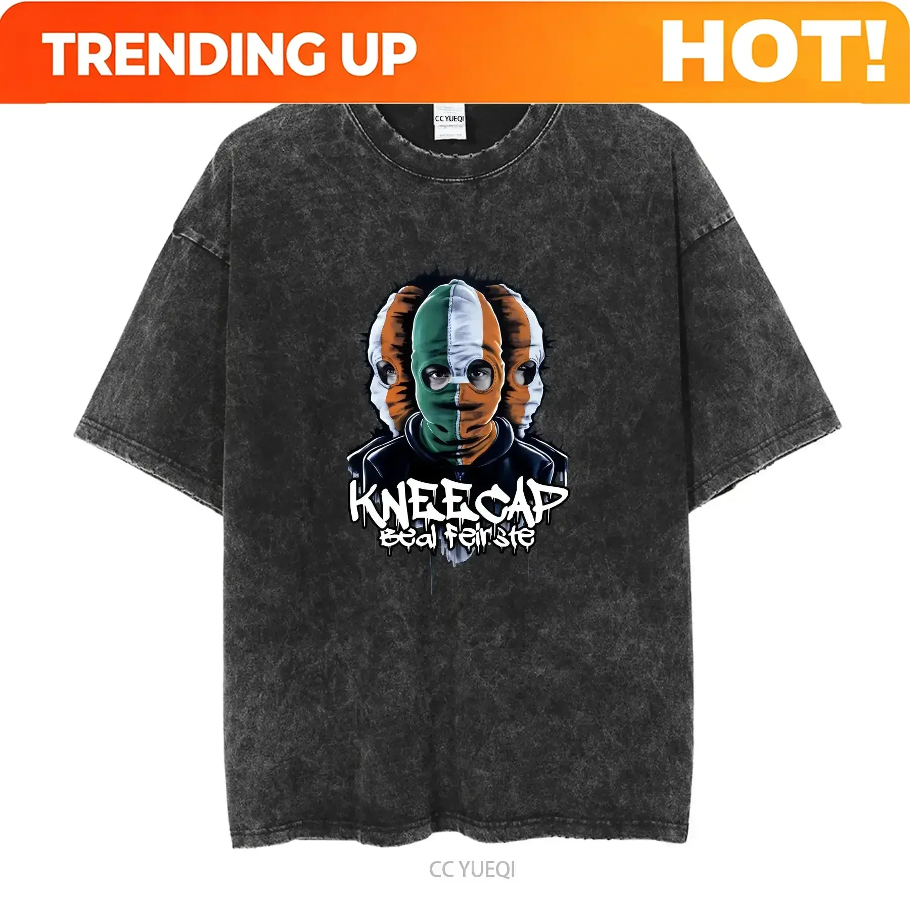 Customization Shirt New Rare KneeCap Belfast Irish Gaeilge Republican Design Made In USA T Shirt Siz Vintage Washed Streetwear G