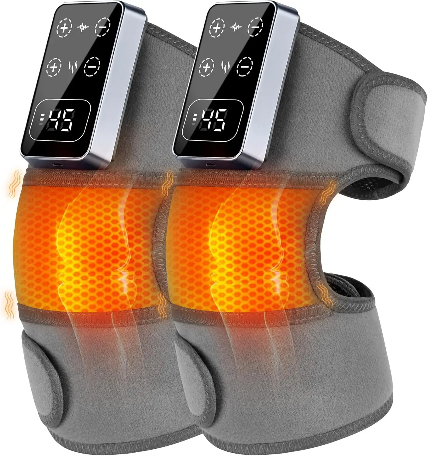 

Electric Heated Knee Massager with 5 Heat Levels & 3 Modes, Cordless Pain Relief Brace for Men and Women