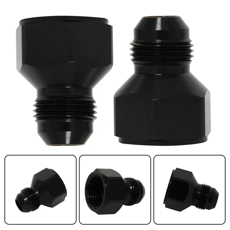 Black 2PCS 10AN AN10 AN-10 Female to AN8 8AN AN-8 Male Reducer Fitting Adapter Expanders Hose Aluminum Alloy