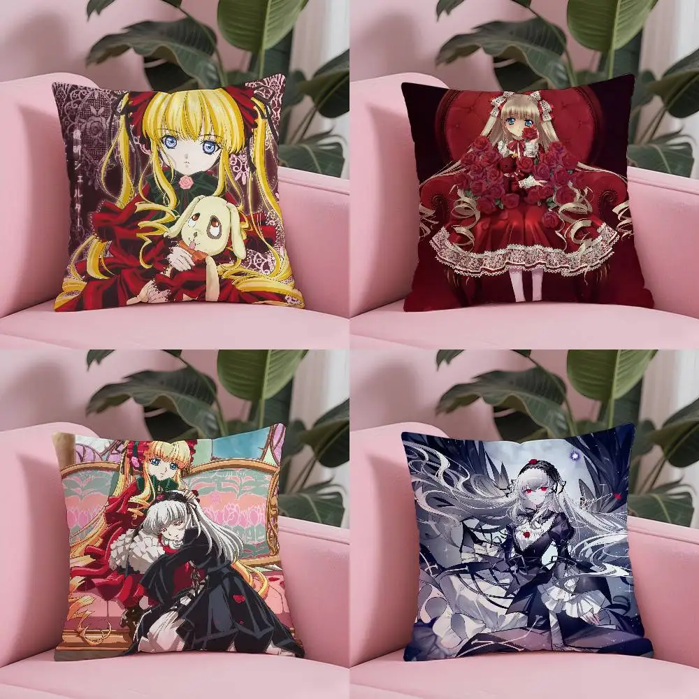 Romantic Anime R-Rozen Maiden Wantage Pillow Case Anti-dustmite Pillowcase Invisible zipper silky short plush Sofa cushion cover