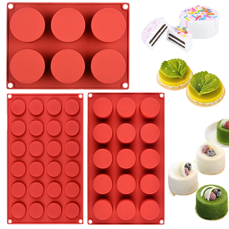 

Flat Cylinder Silicone Mold For Baking Chocolate Cover Cookie Sandwich Cookies Muffin Cupcake Brownie Cake Pudding Jello Mould