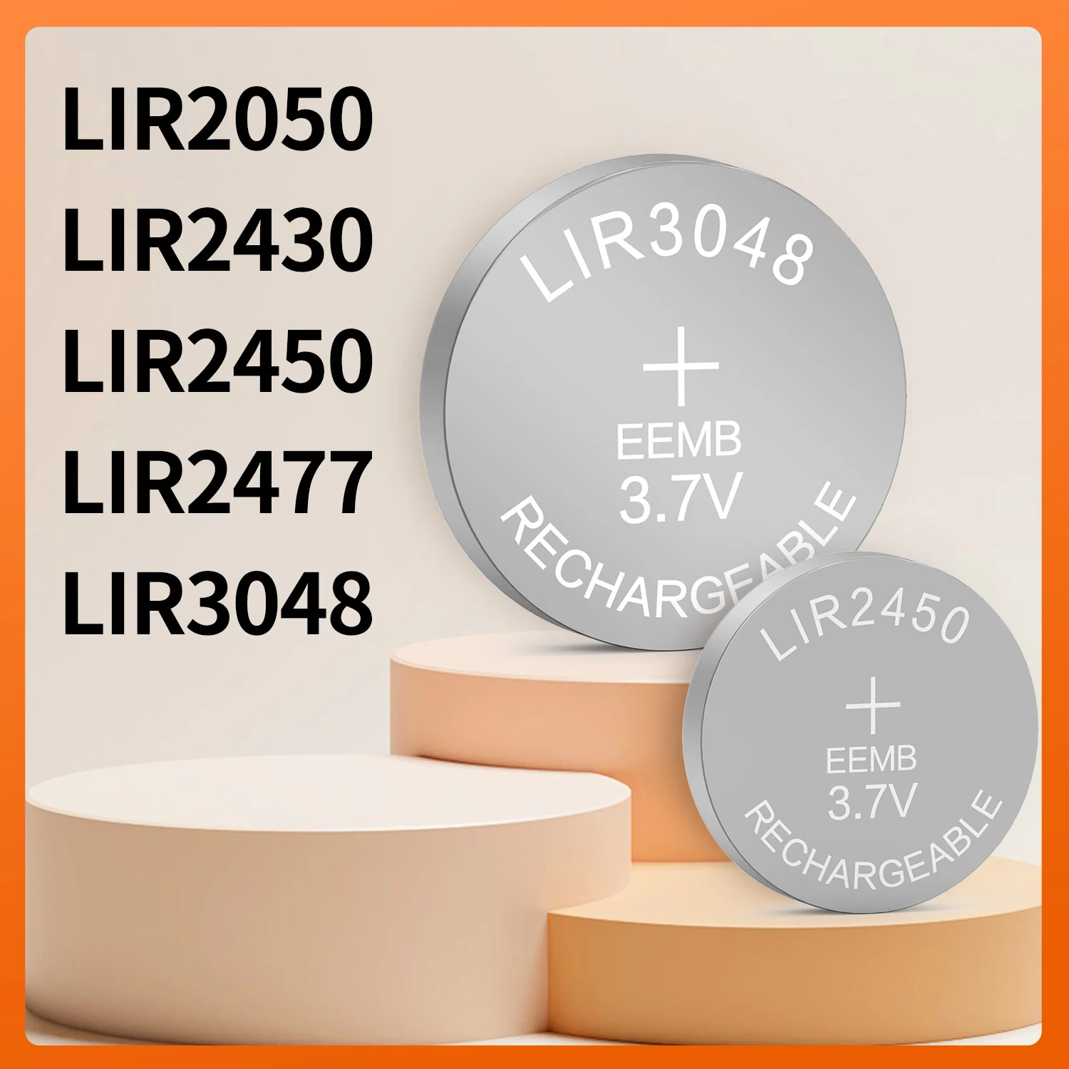 Высокоемкие перезаряжаемые батарейки-таблетки 3.7V (10 шт.) LIR2050, LIR2430, LIR2450, LIR2477 для DIY-электроники, игрушек, клавиатур