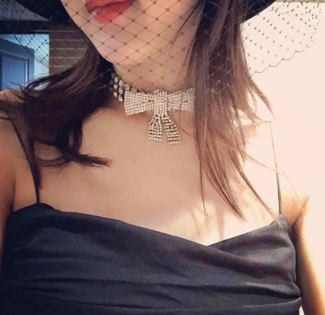 Necklace Temperament Light Luxury With Bow Collar For Women Luxury Collares Para Mujer Collar Jewelry Collier Femme Pendant