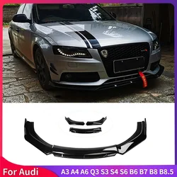 For Audi A3 A4 A6 Q3 S3 S4 S6 B6 B7 B8 B8.5 Sedan Front Bumper Lip Chin Spoiler Splitter Diffuser Bodykit Universal Accessories