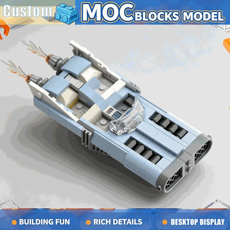 126Pcs Retro Lunar Explorer Car Building Blocks Blue Two Seat Space Vehicle Model With Thrusters DIY Assembly Toy Display Gift