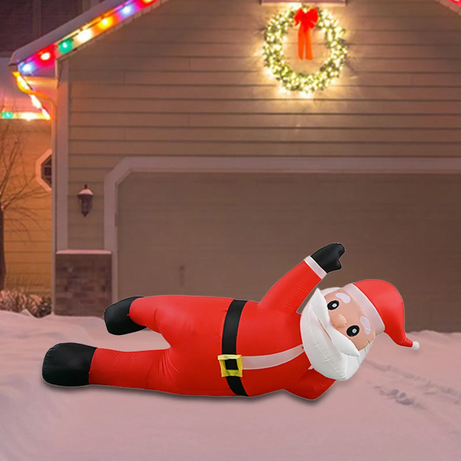 

Weatherproof LED Lighted Inflatable Santa Claus Christmas Outdoor Decoration for Yard Garden Home Celebration