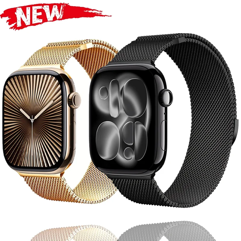 Magnetisches Milanese Loop Armband für Apple Watch Band Ultra 3 49mm 11 10 46mm 42mm Metallarmband für Apple Watch 45/41mm 44/40mm