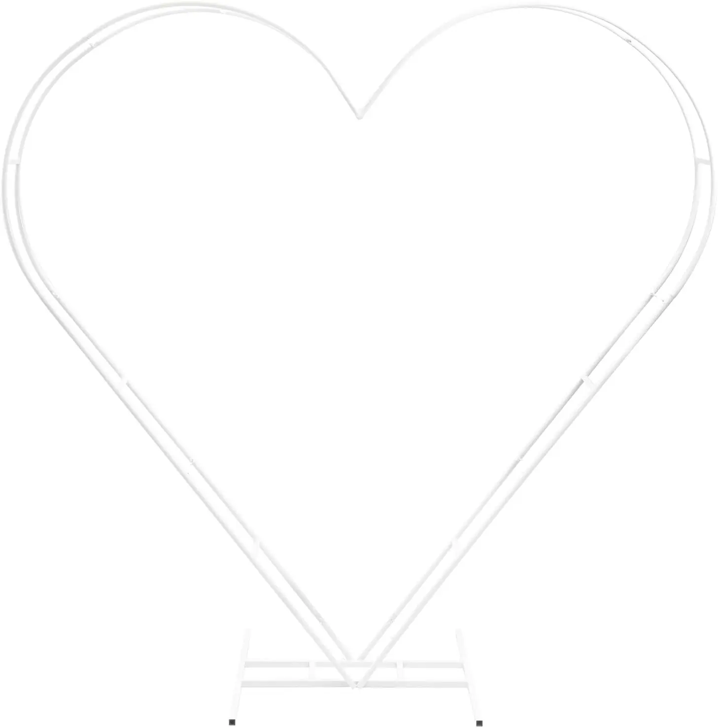 6.7ft Heart Arch Stand, Double Tube Steel Wedding Backdrop Frame for Proposal, W