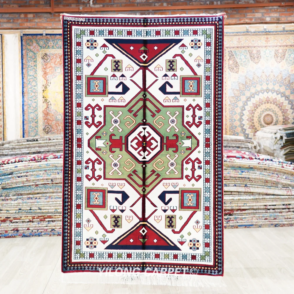 

91x152cm Handknotted Silk Tribal Carpet Living Room Luxury Indoor Home Rug (BL148)