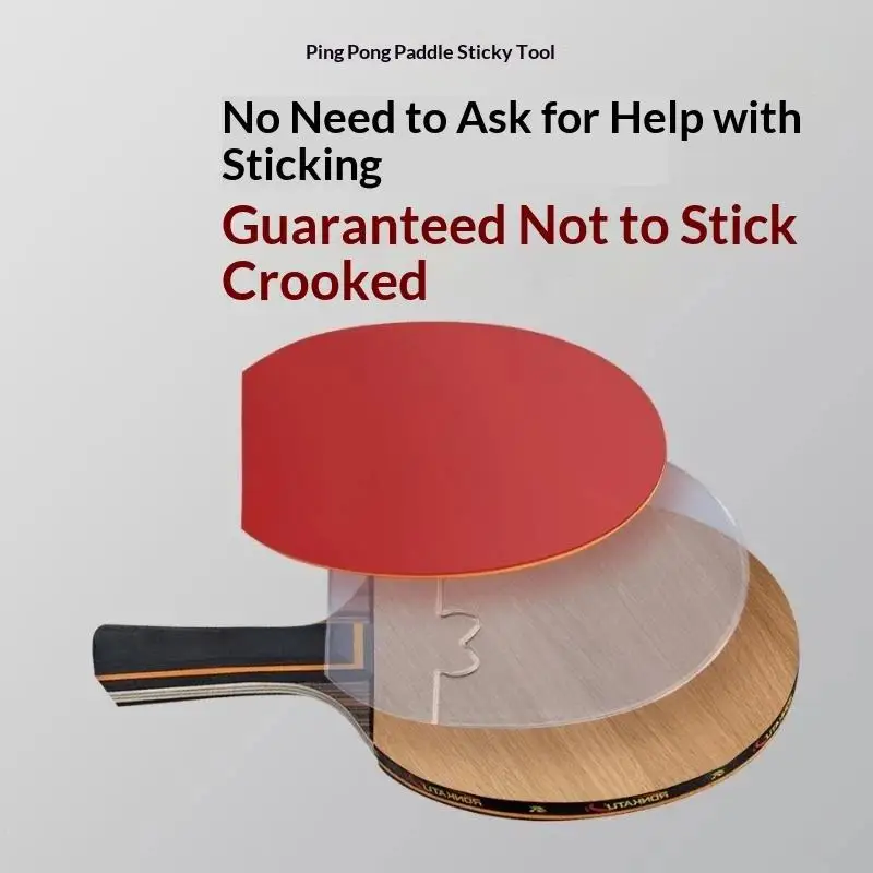 Table Tennis Rubber Gluing Auxiliary Positioner Transparent Acrylic Plate Paddle Tool Rubber Alignment Guide for Racket Reglue
