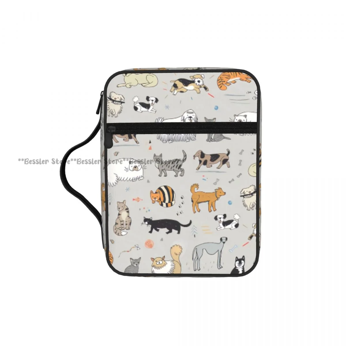 

Prayer Book Storage Handbag Protective Bible Cover Cute Cats And Dogs Church Prayer Bag Zipper Book Case