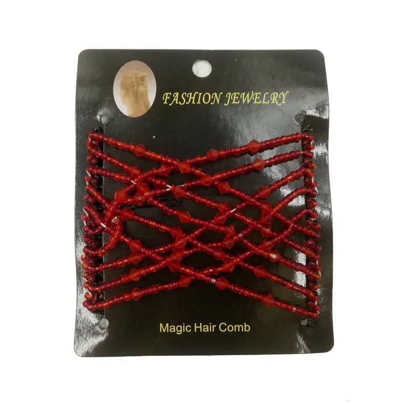 Fashion Hair Combs Ladies Party Hair Styling Magic Hair Double Slide Stretchy Clip Headwear Hair Accessories Jewelry (6 Colors)