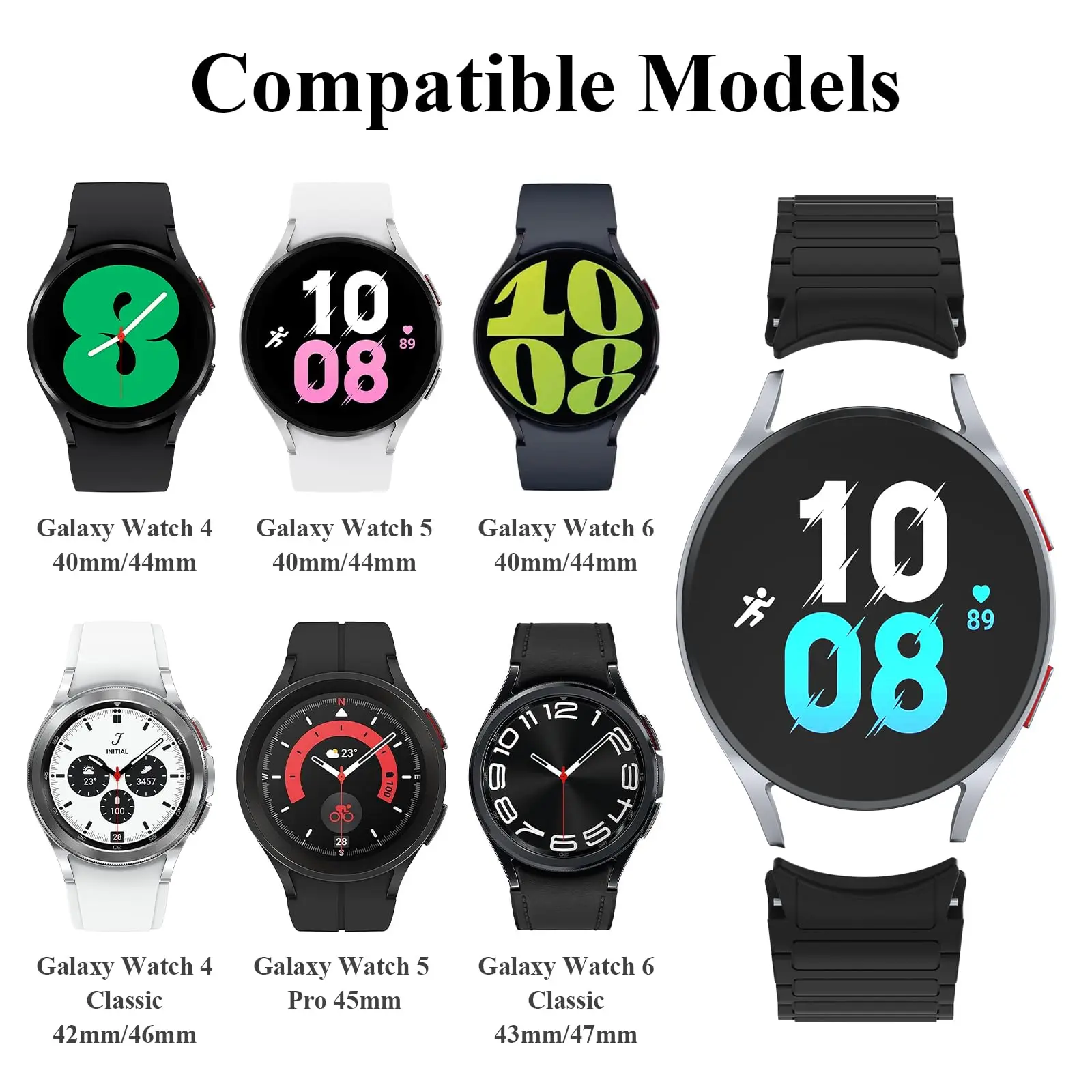 Magnetic silicone band For Samsung Galaxy Watch 7 6 5 4 Strap 40mm 44mm NO Gaps Bracelet Galaxy Watch 6 4 chassic 5 pro 46 47mm