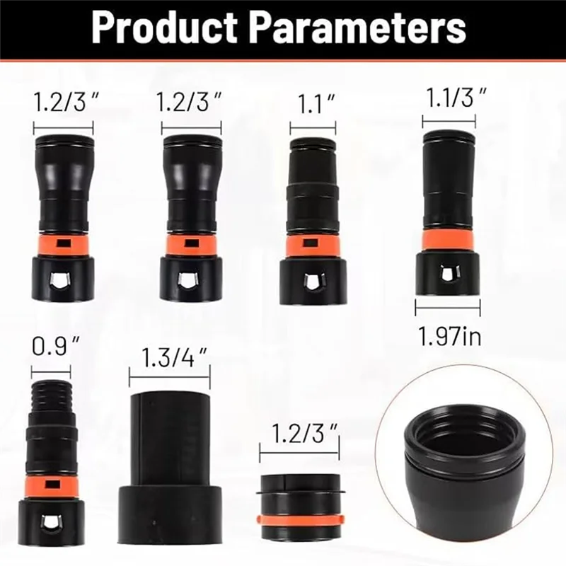 ABVI-Dust Collection Hose Adapters Kit Power Tool Adapter For Dust Collection For Most Woodworking Power Tools,Sanders