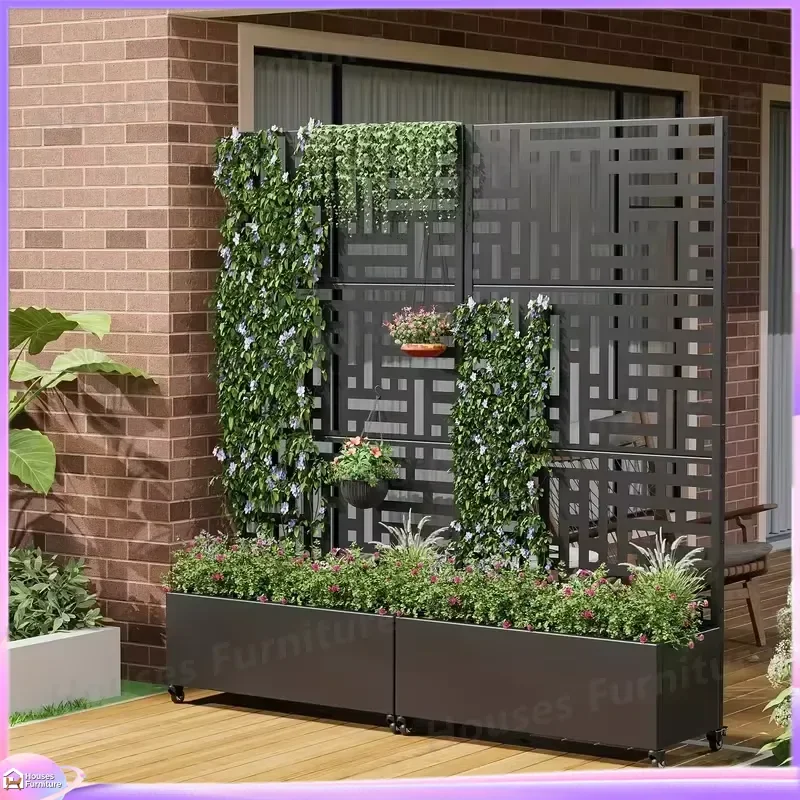 Galvanized Steel Raised Garden Bed with Wheels 125L Large Capacity Planter Box Eco Friendly Outdoor Flower Pot Lattice
